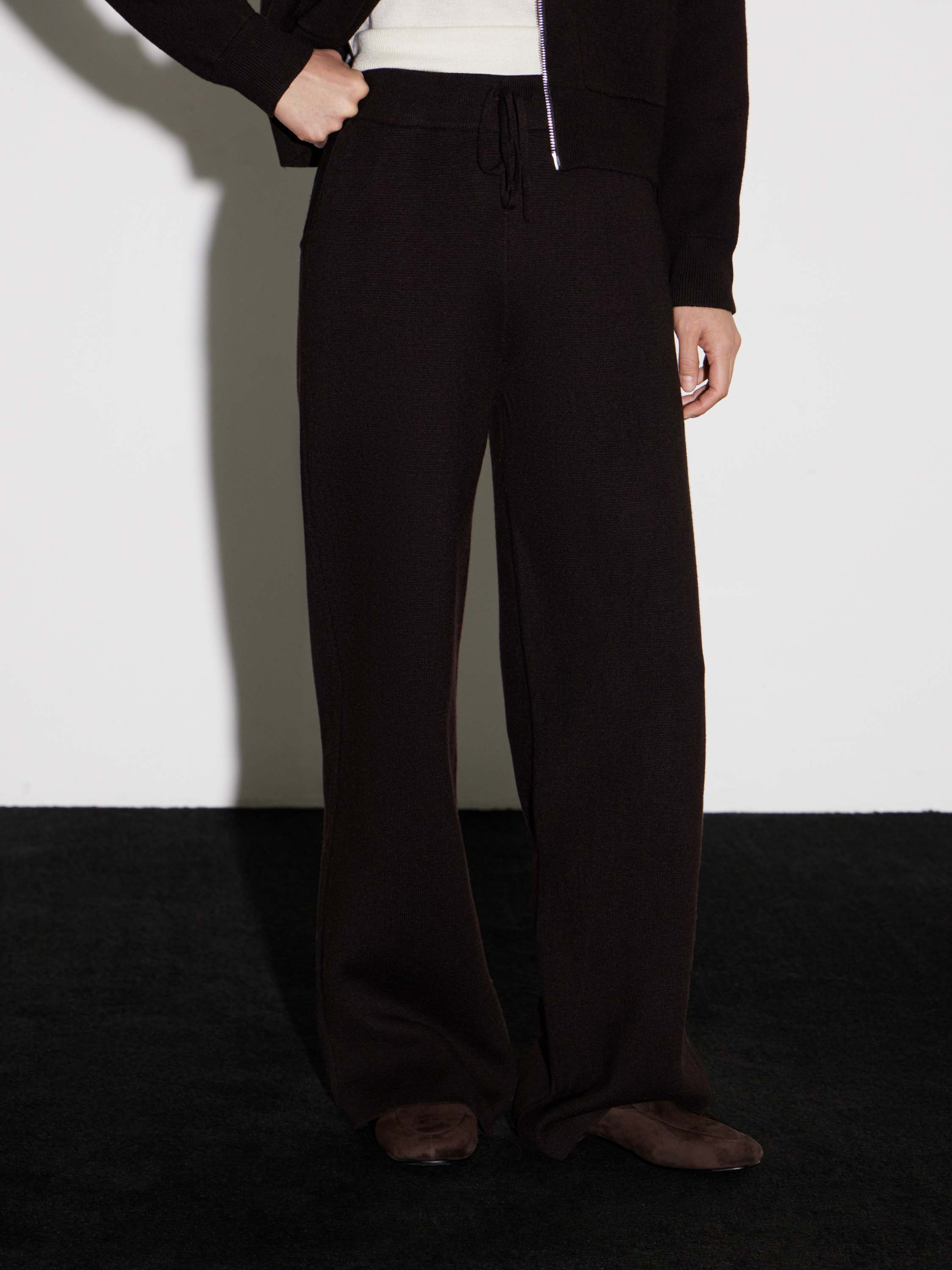 Брюки широкие из смесовой пряжи Брюки широкие из смесовой пряжи