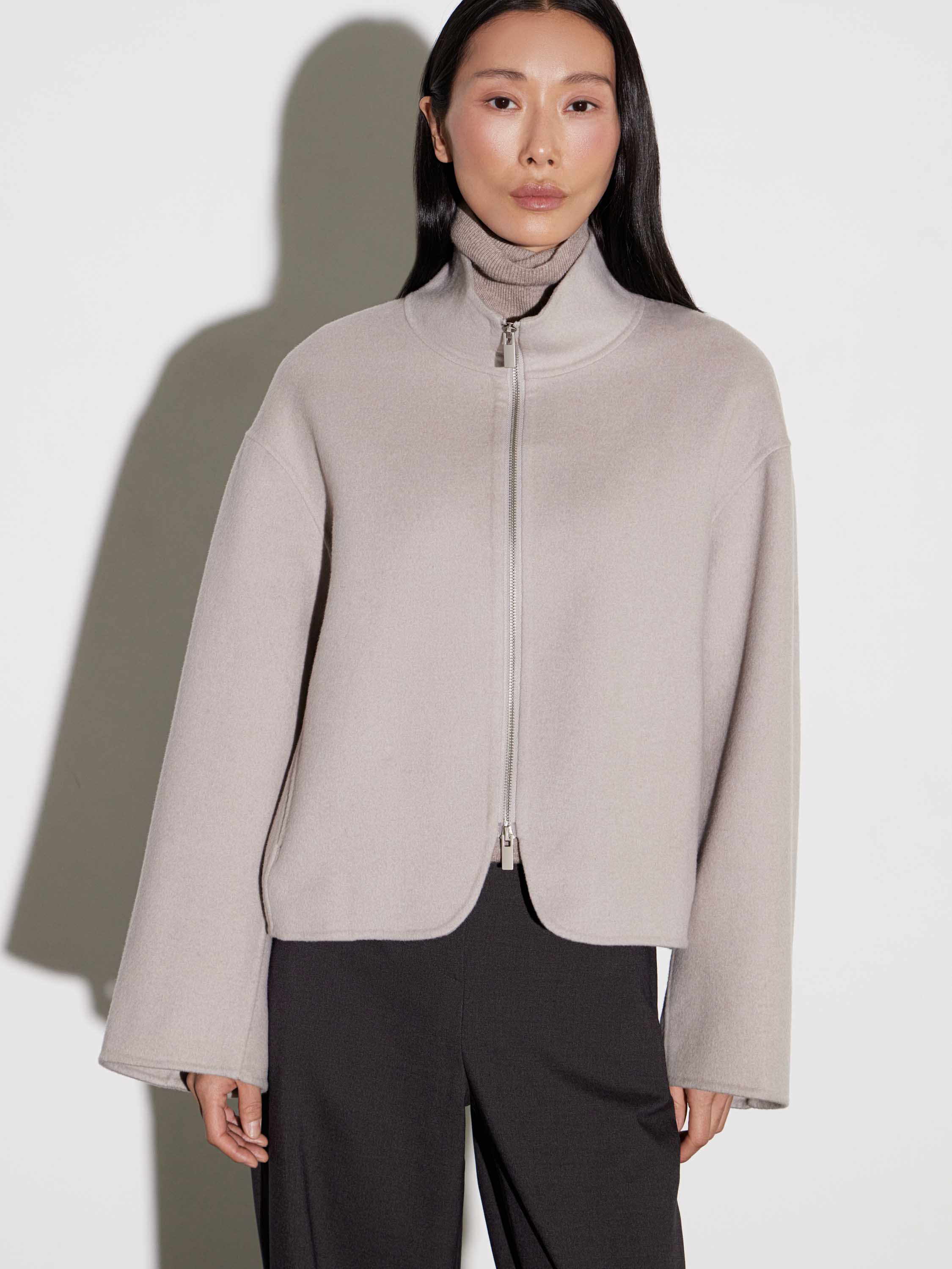 Полупальто на молнии из шерсти Полупальто на молнии из шерсти