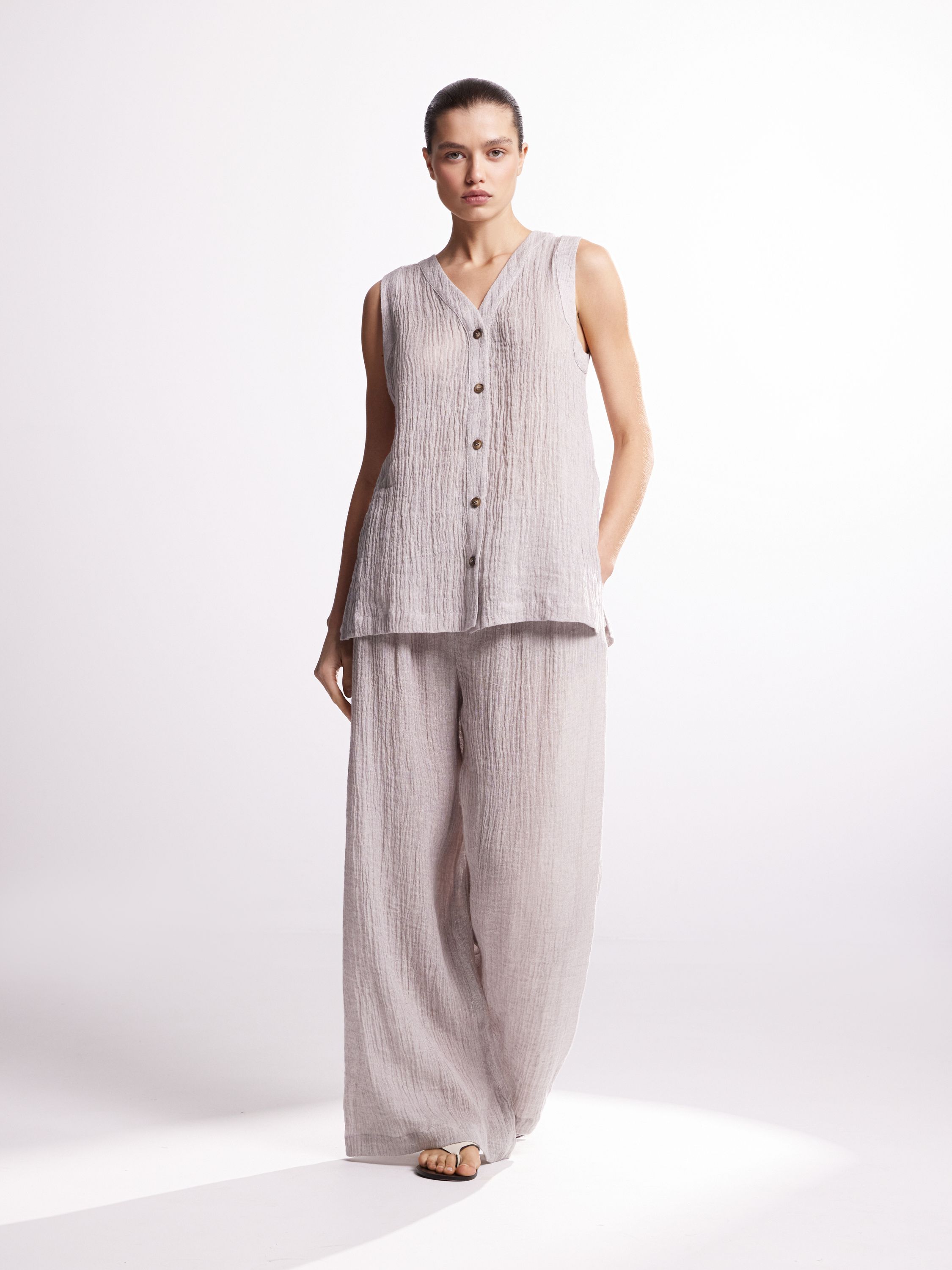 Брюки из жатого льна Брюки из жатого льна