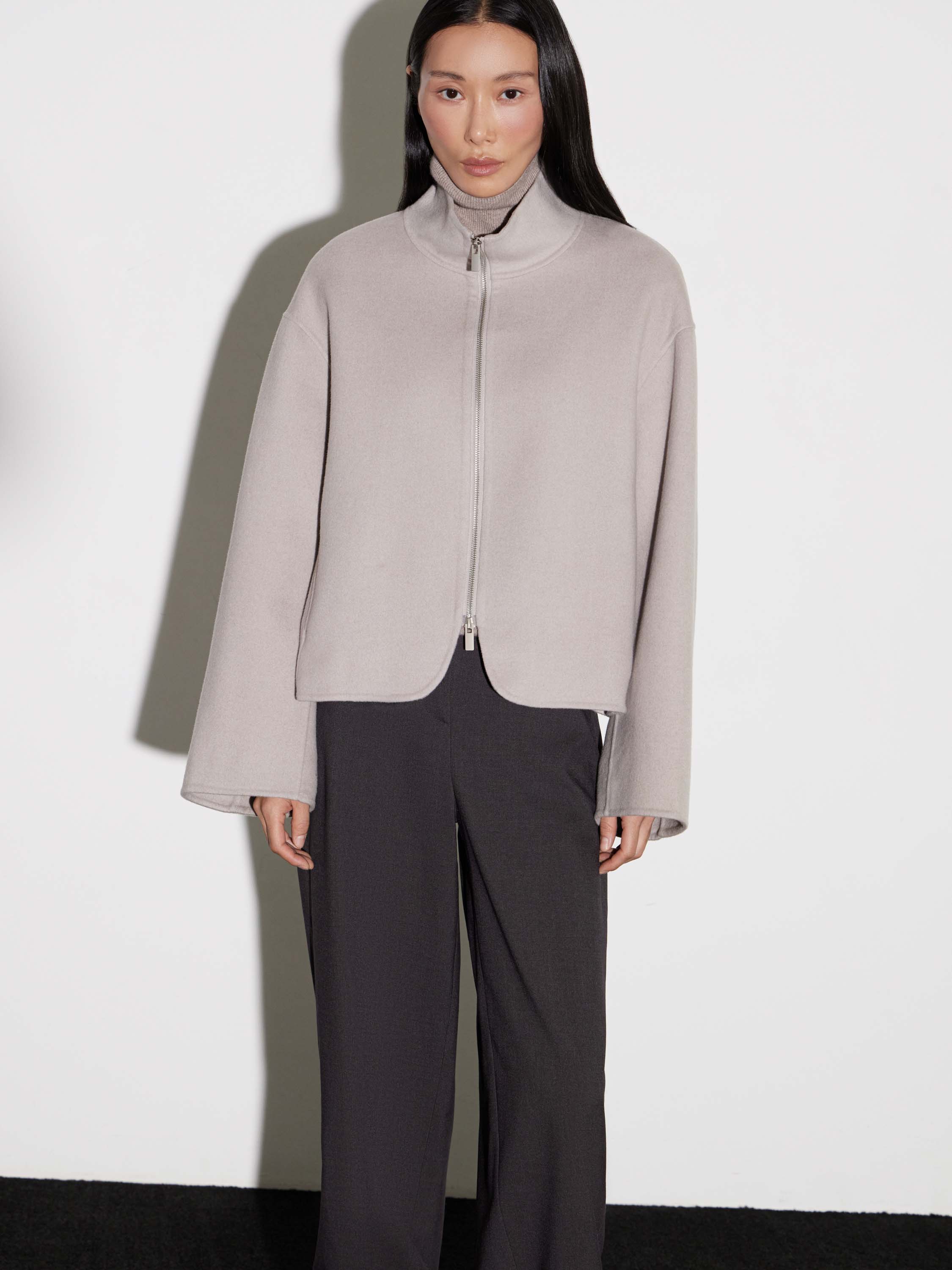 Полупальто на молнии из шерсти Полупальто на молнии из шерсти