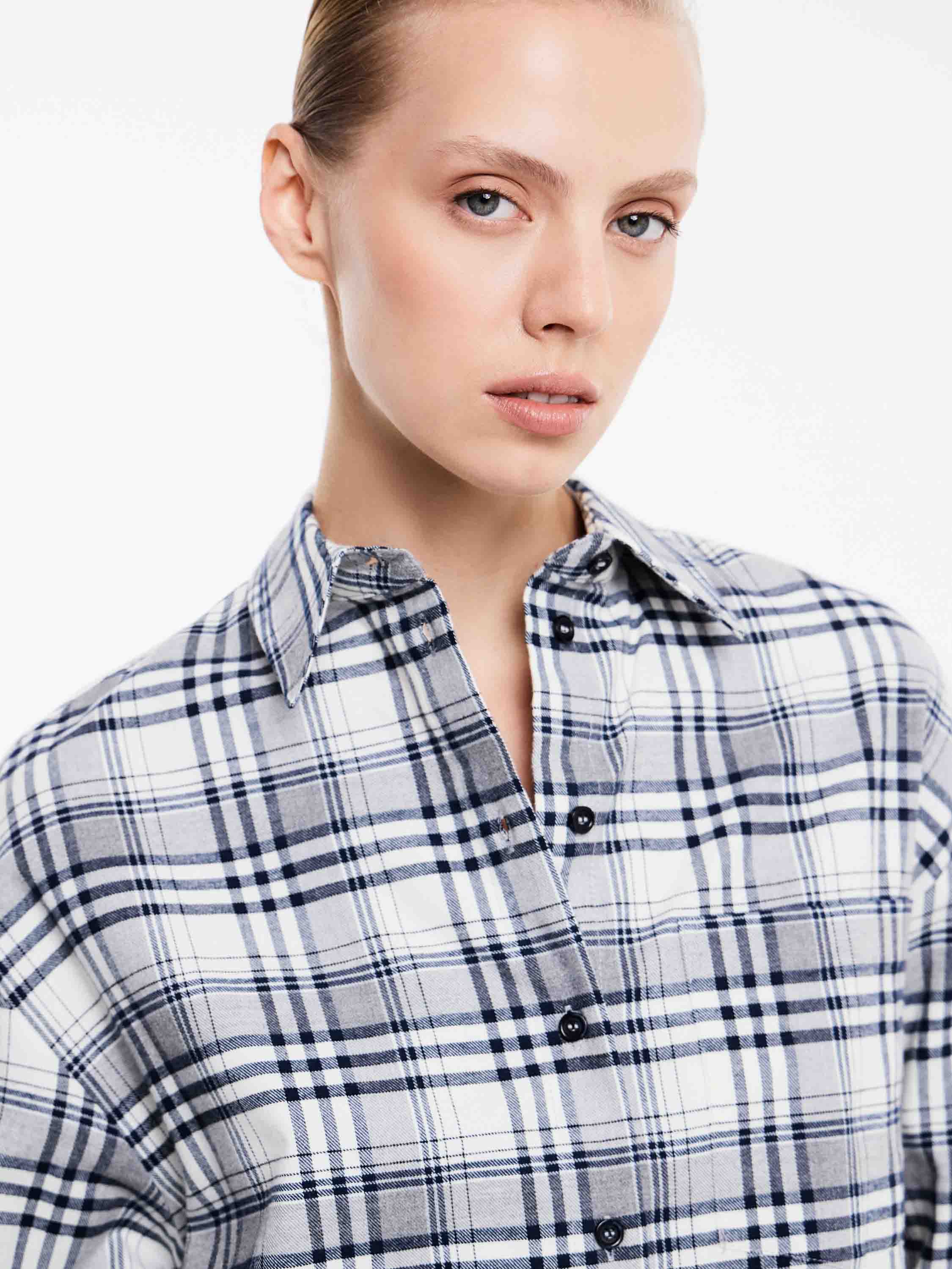 Рубашка в клетку из хлопка Рубашка в клетку из хлопка