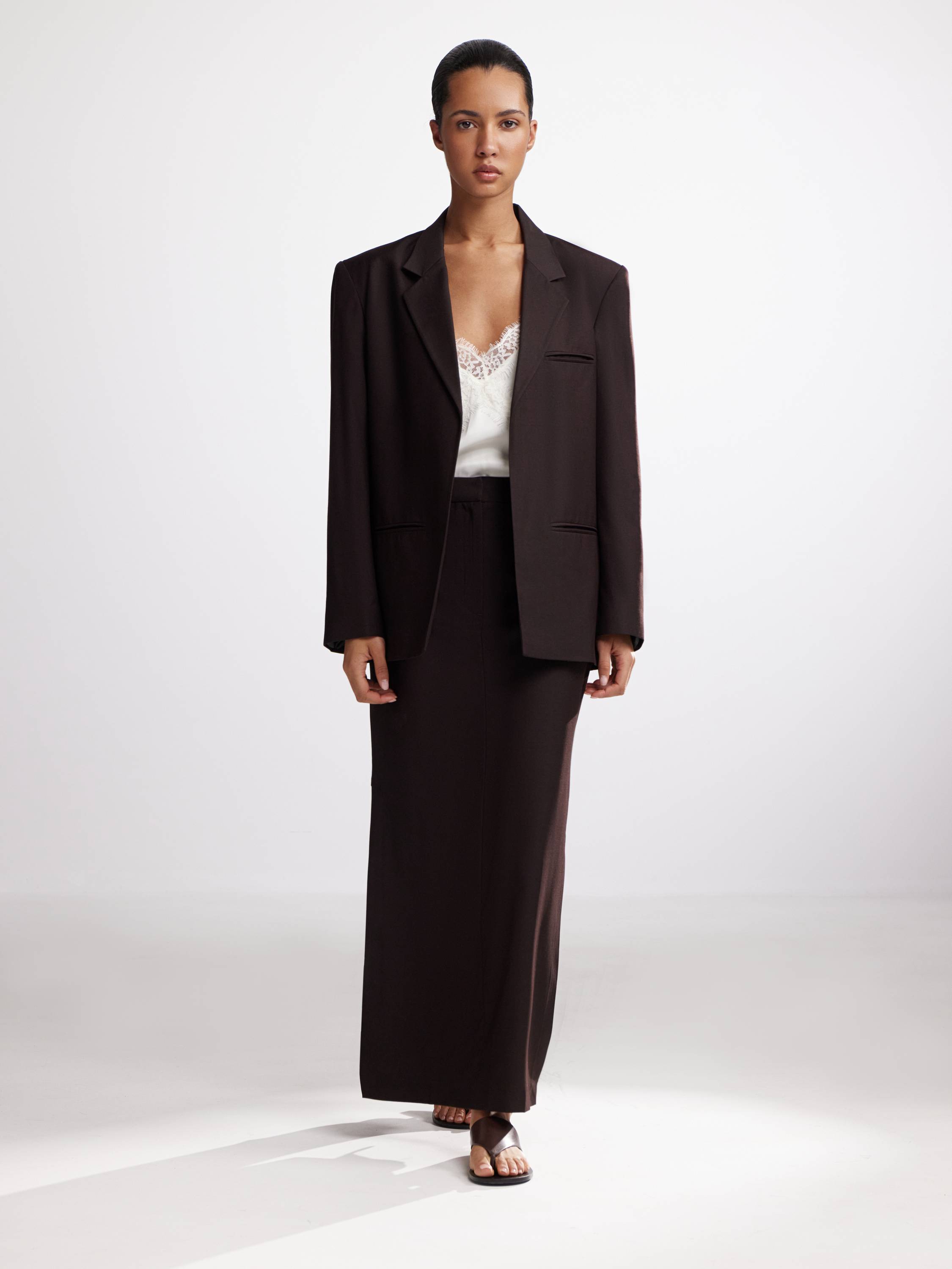 Жакет однобортный из костюмной ткани Жакет однобортный из костюмной ткани