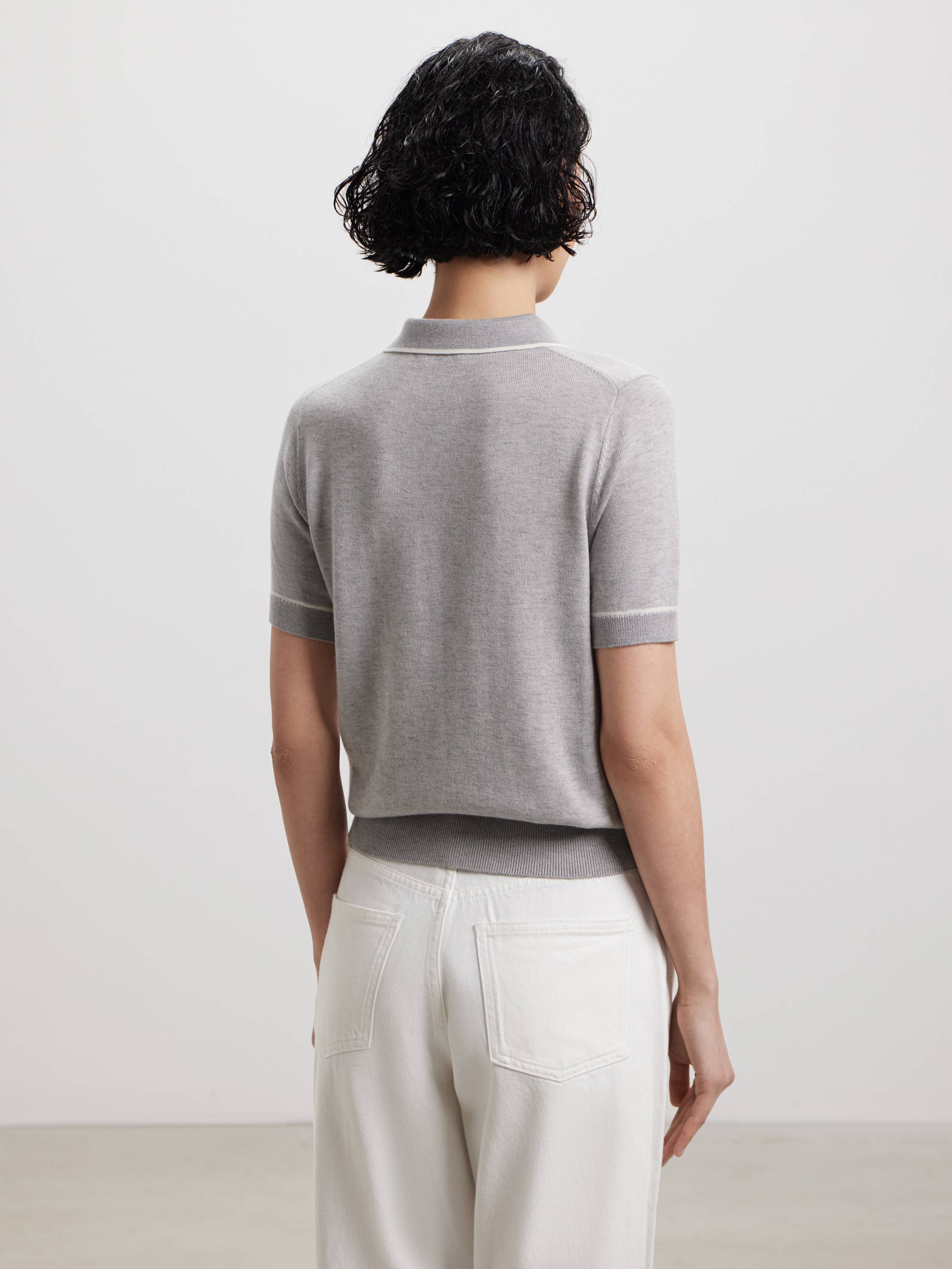 Трикотажное поло прямого силуэта Трикотажное поло прямого силуэта