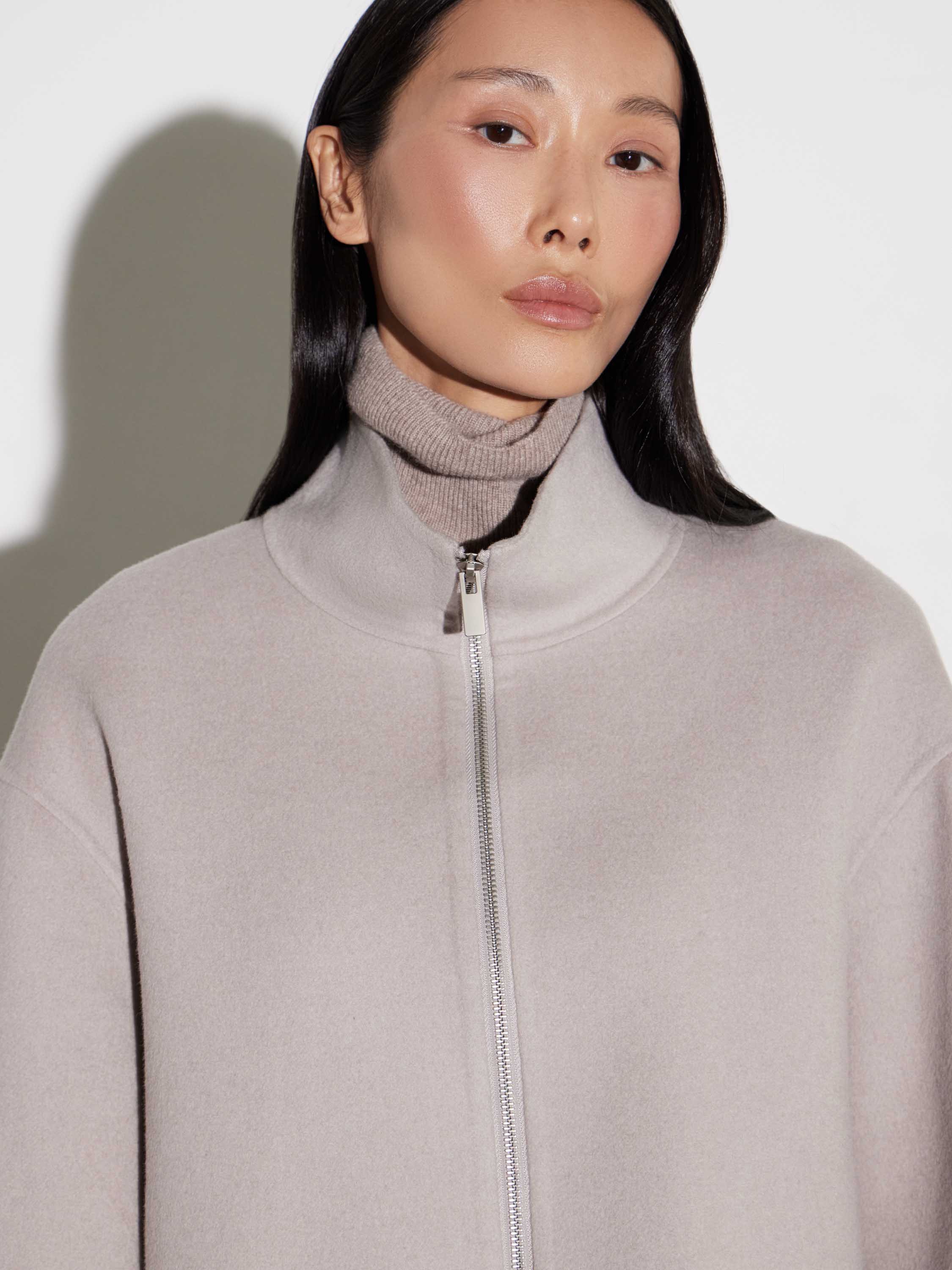 Полупальто на молнии из шерсти Полупальто на молнии из шерсти