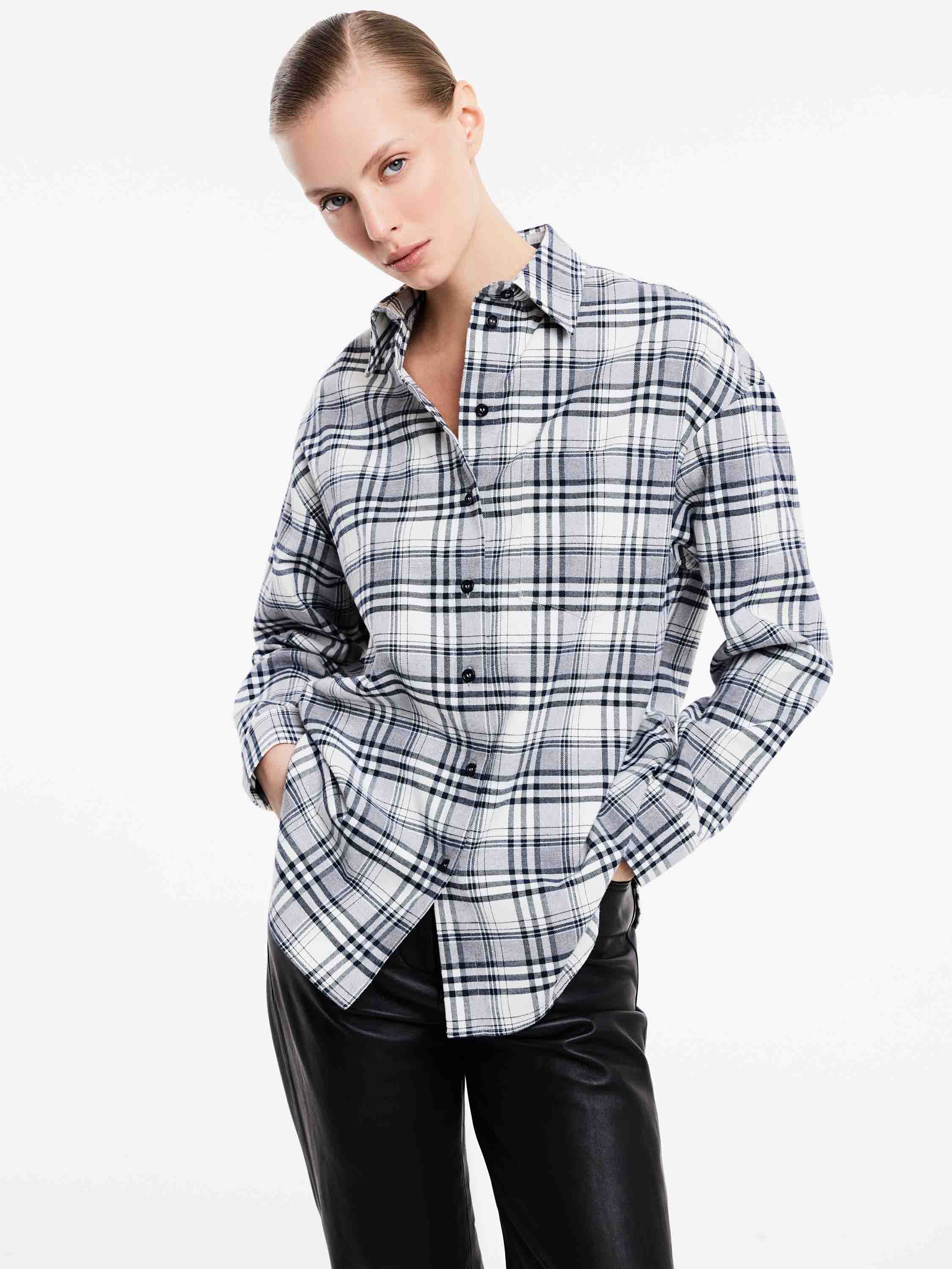 Рубашка в клетку из хлопка Рубашка в клетку из хлопка