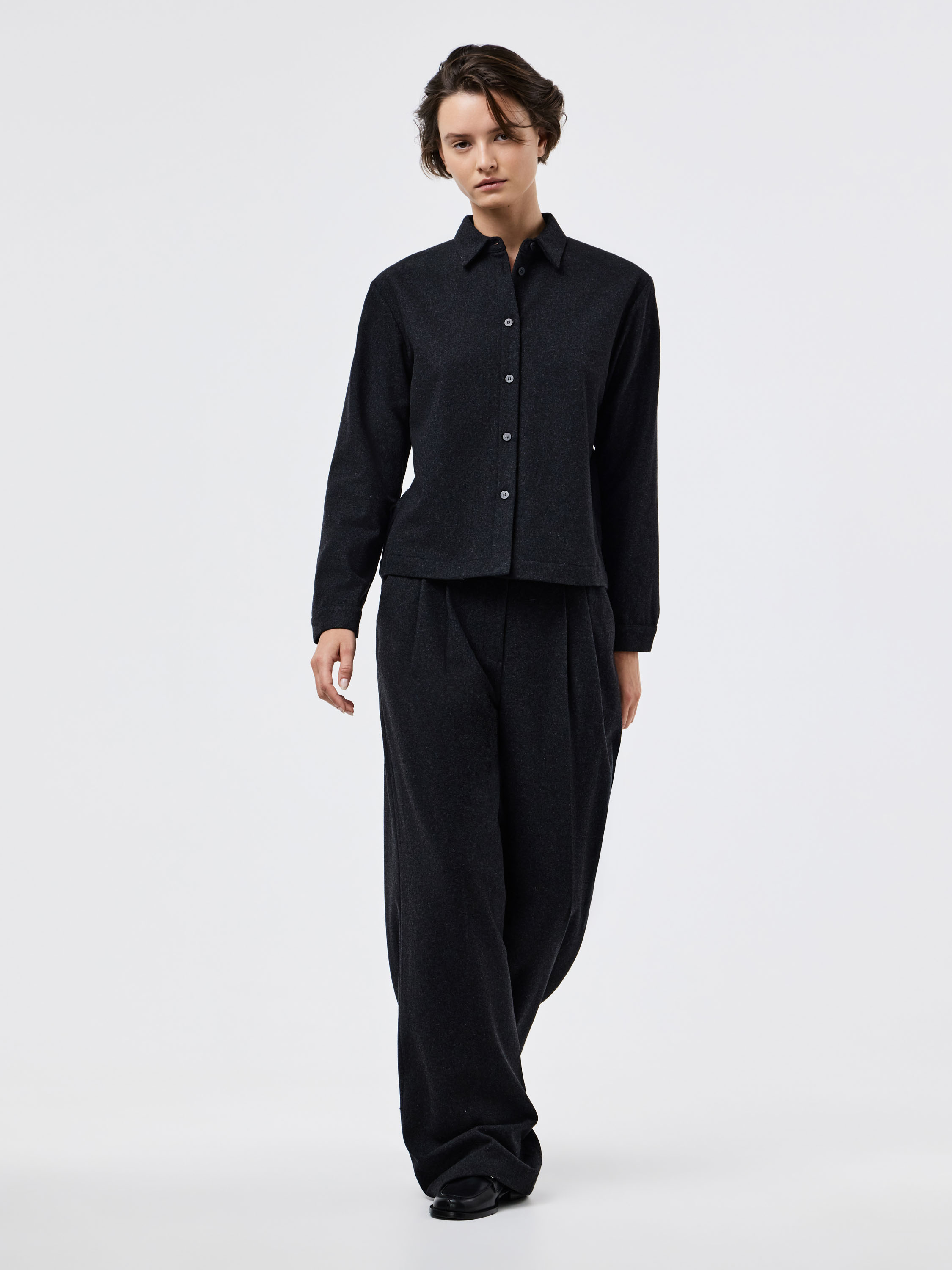 Брюки широкие из смесовой шерсти Брюки широкие из смесовой шерсти