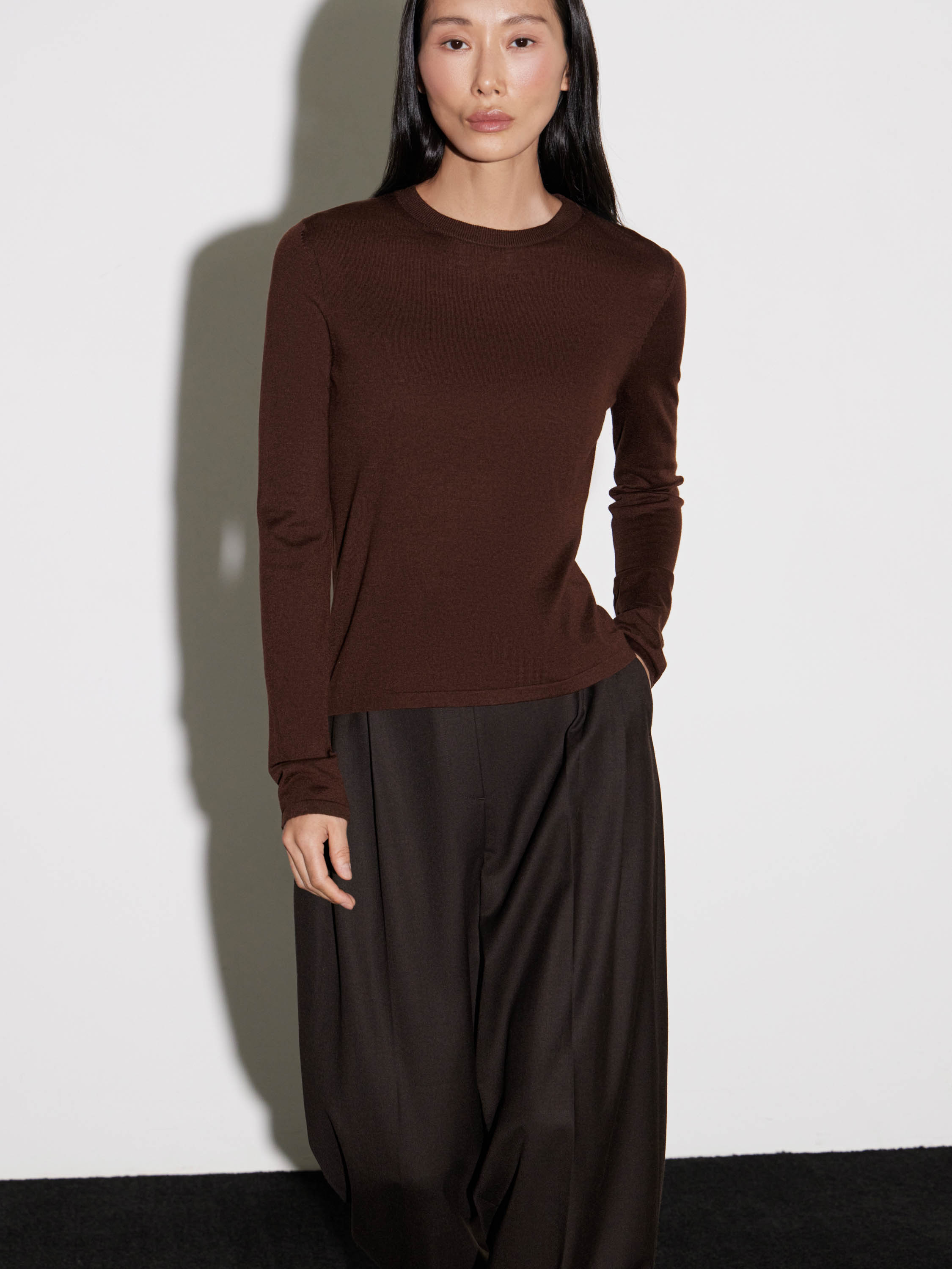 Лонгслив из смесовой пряжи мериноса Лонгслив из смесовой пряжи мериноса