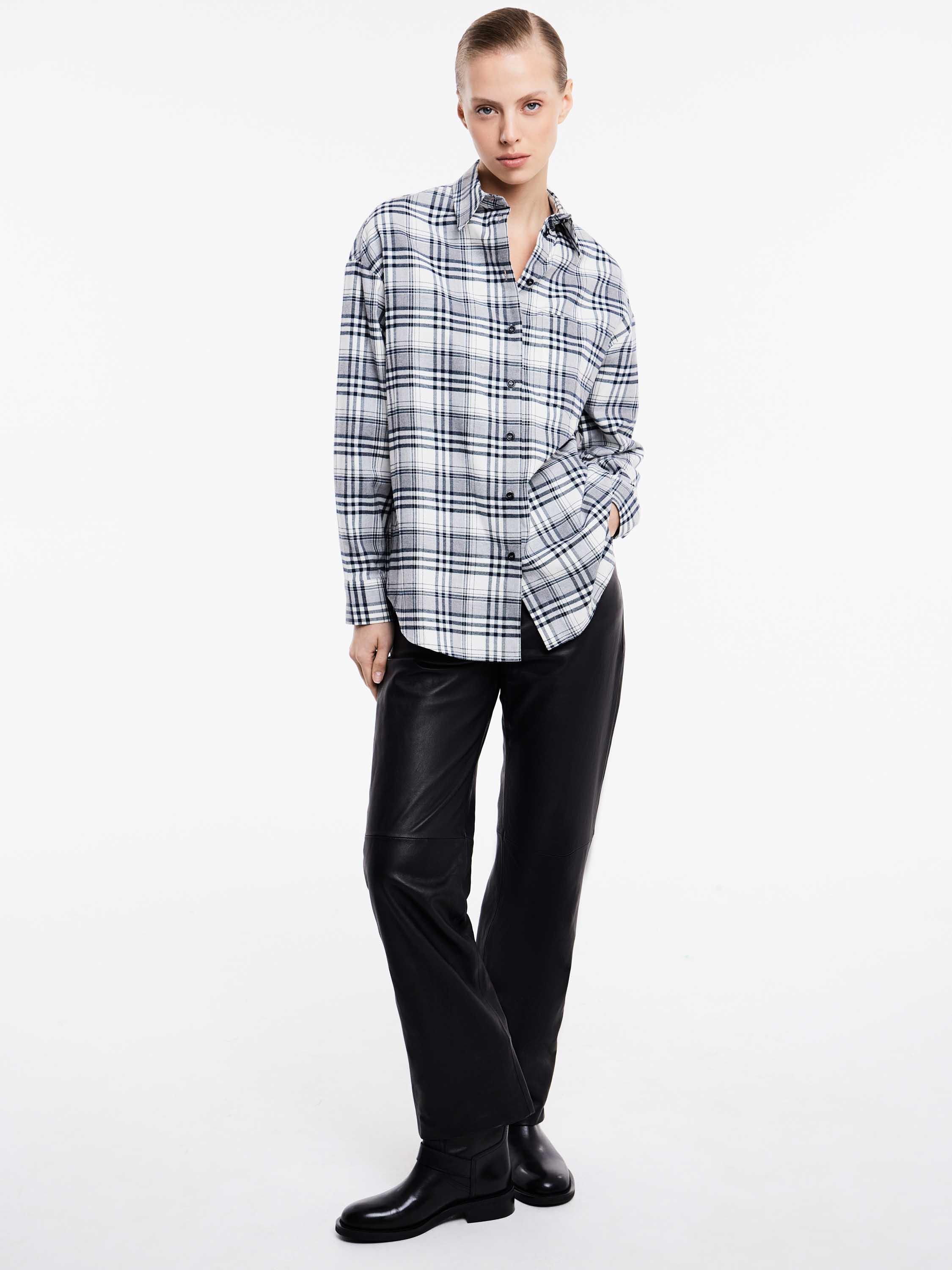 Рубашка в клетку из хлопка Рубашка в клетку из хлопка