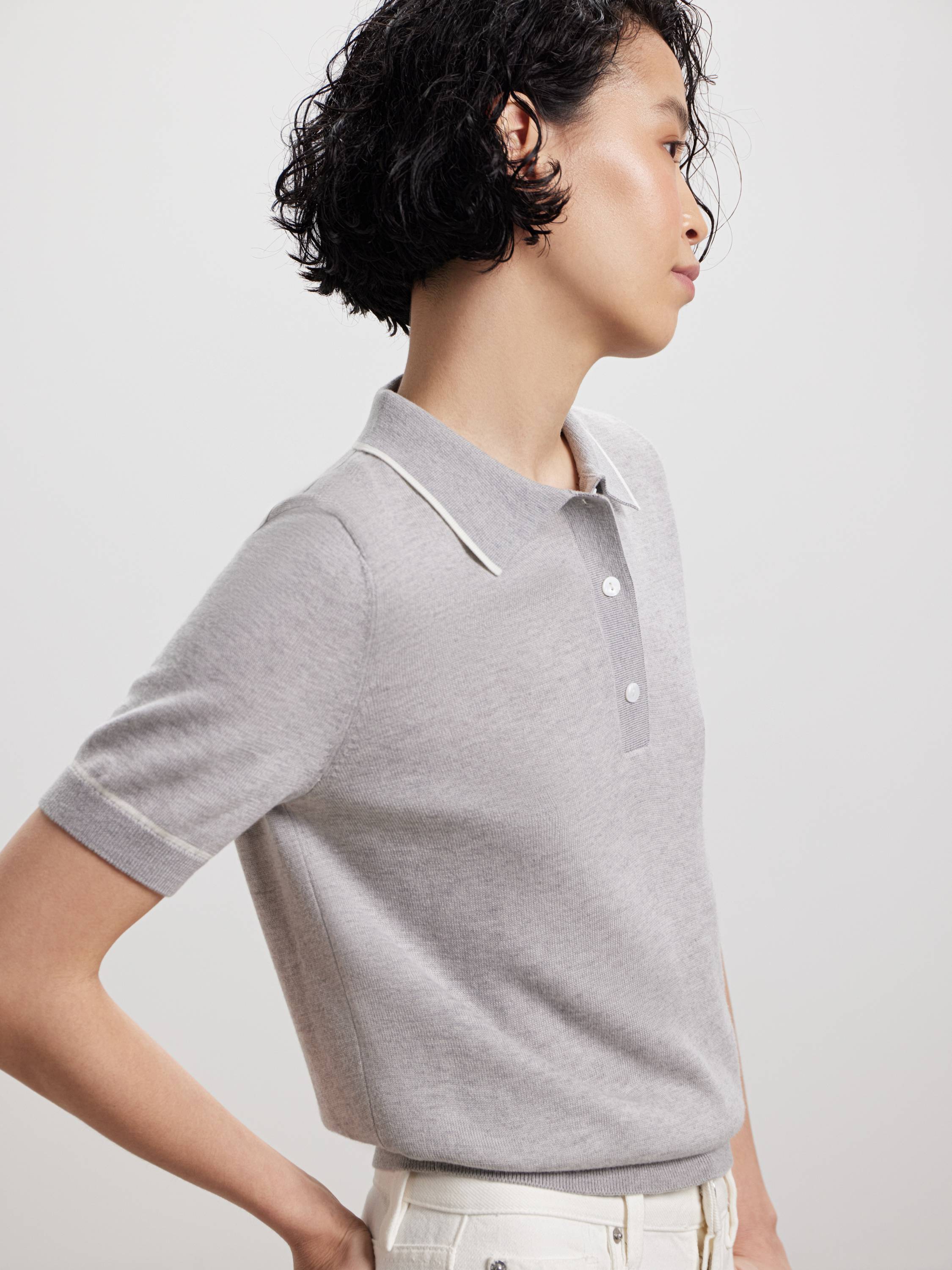 Трикотажное поло прямого силуэта Трикотажное поло прямого силуэта