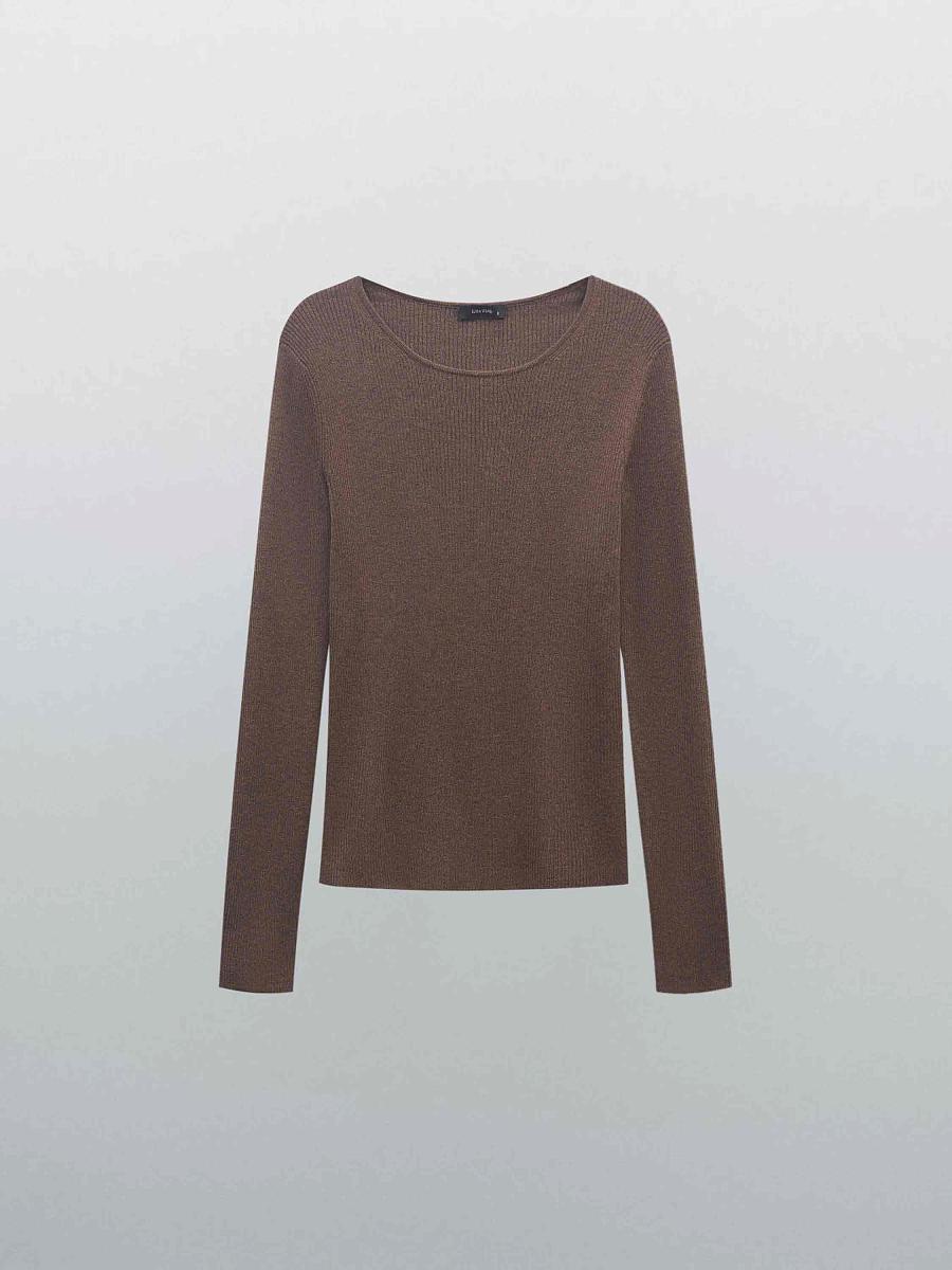 LWWN-685002 Лонгслив (коричневый, L)