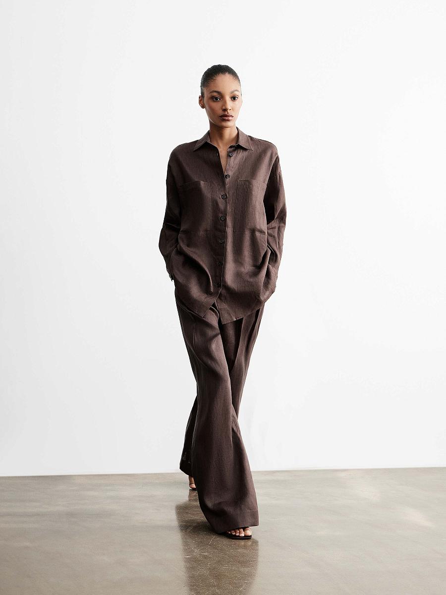 LWWA-105068 Рубашка (коричневый, XS)