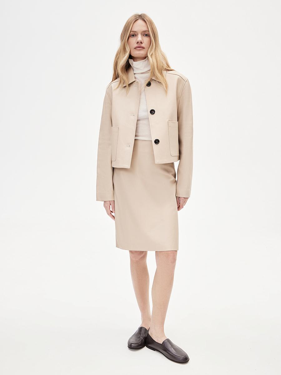 LWWA-356002 Куртка кожаная (кремовый, S)