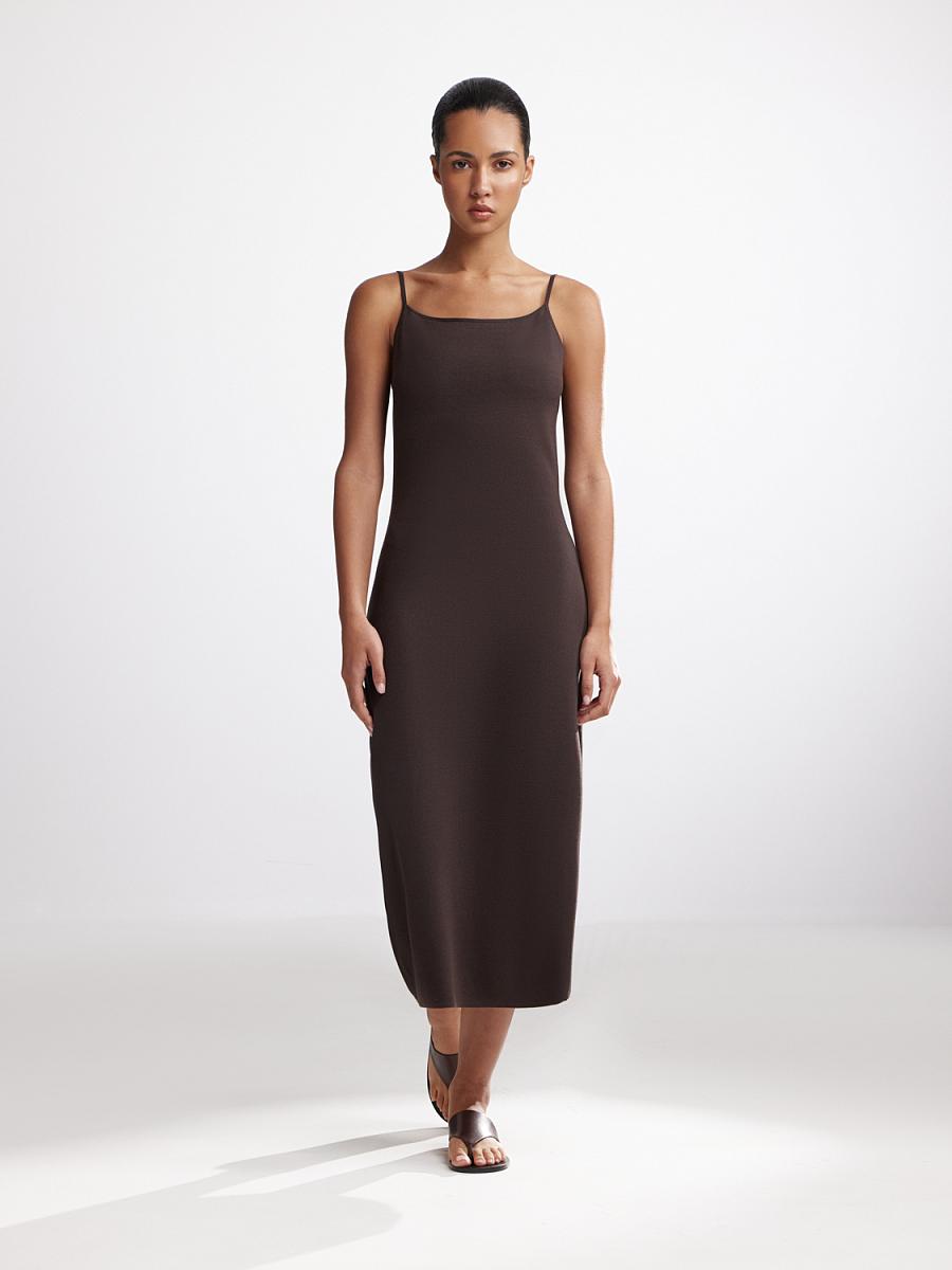 LWWL-785006 Платье трикотажное (темно-коричневый, S)