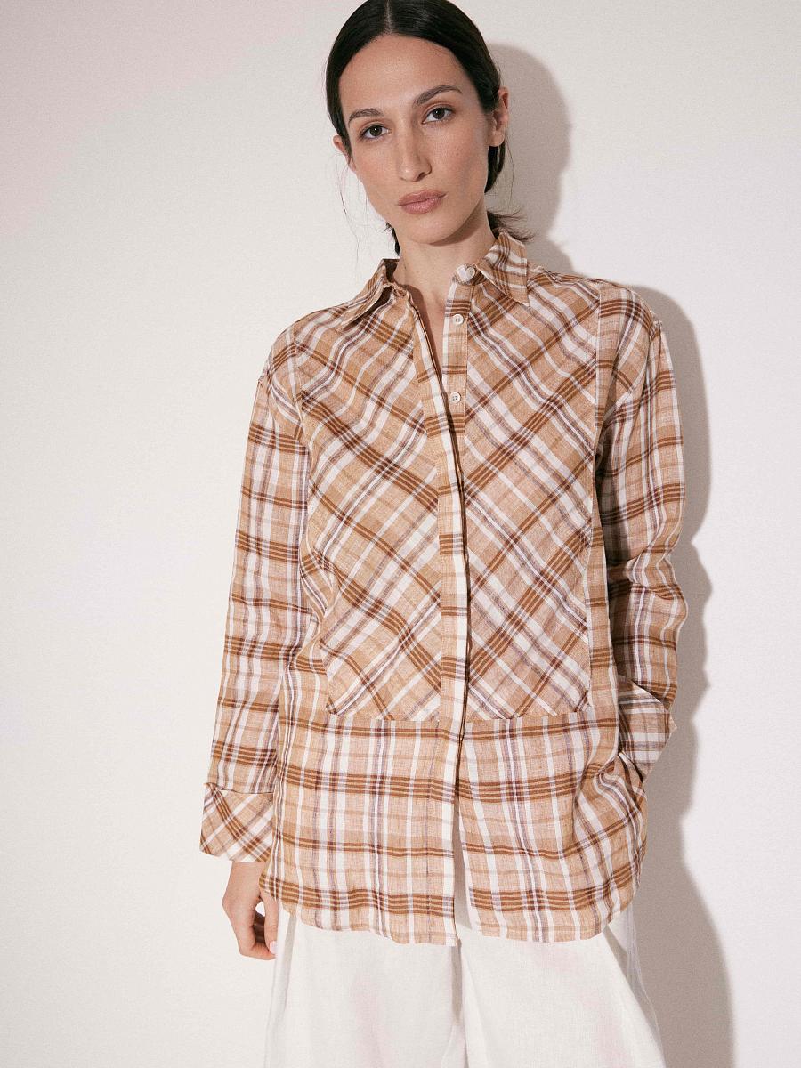 LWWA-105024 Рубашка (коричневый, XS)