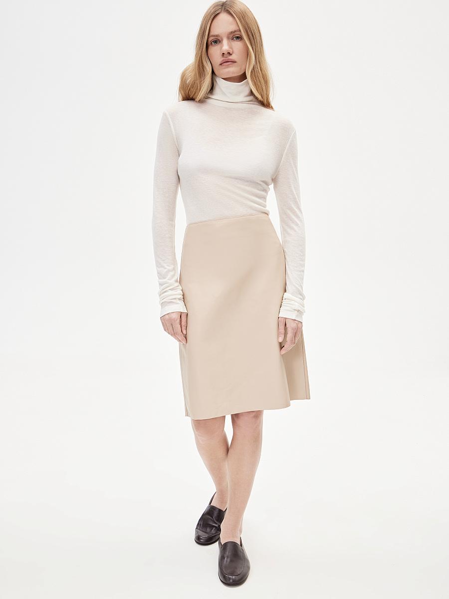 LWWA-416002 Юбка кожаная (кремовый, S)