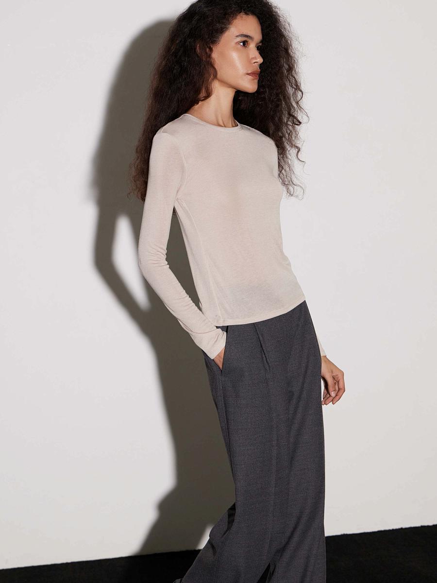 LWWN-685009 Лонгслив (бежевый, S)