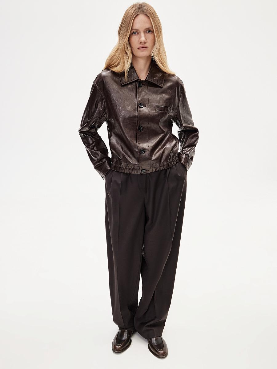 LWWA-356007 Куртка кожаная (темно-коричневый, S)