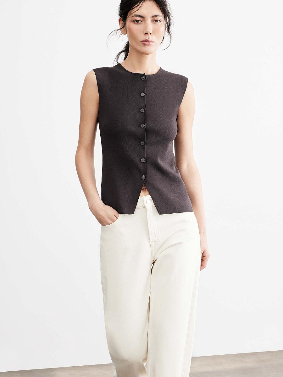 LWWA-076043 Топ трикотажный (коричневый, S)