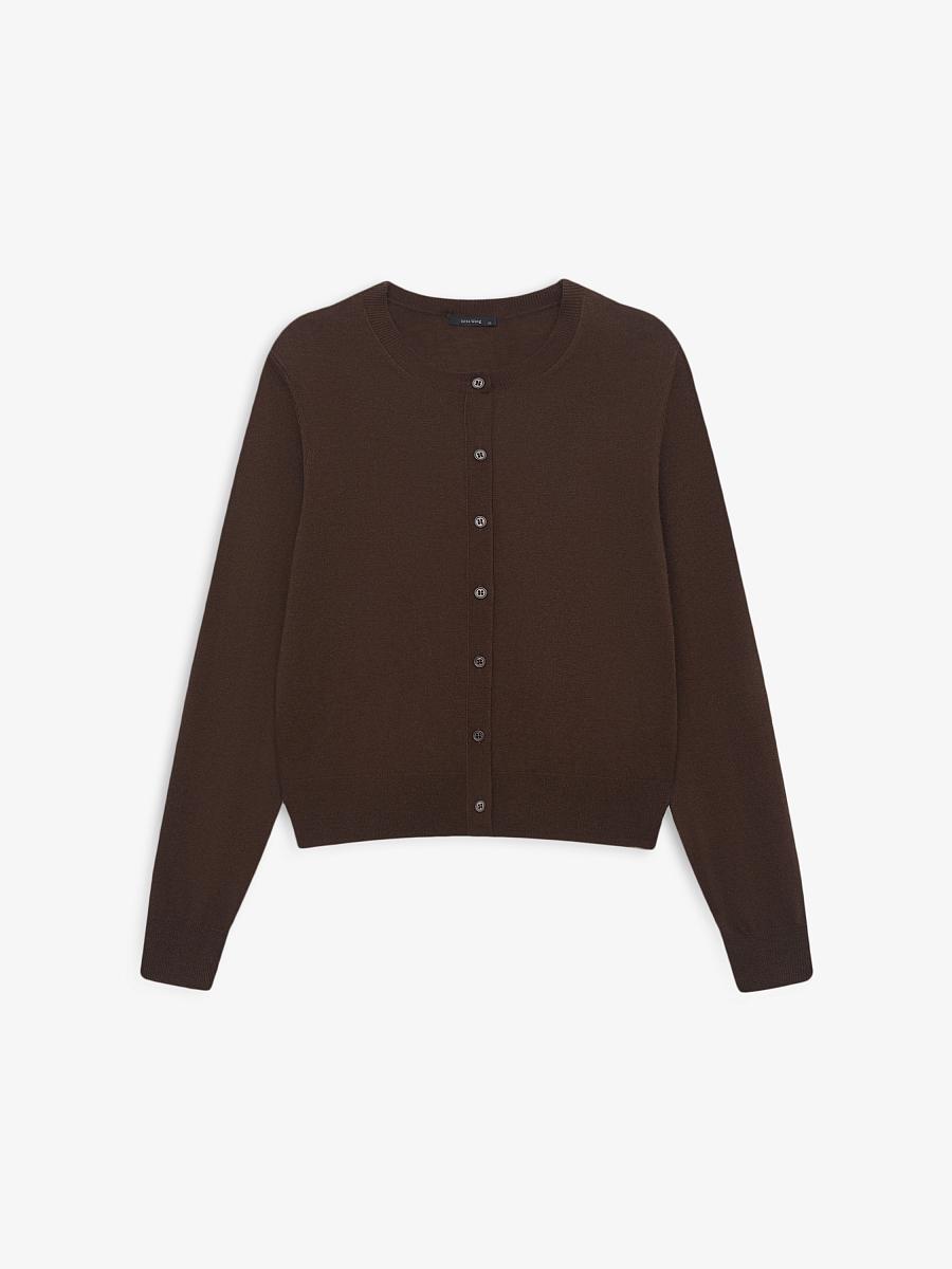 LWWA-206006 Кардиган (темно-коричневый, S)