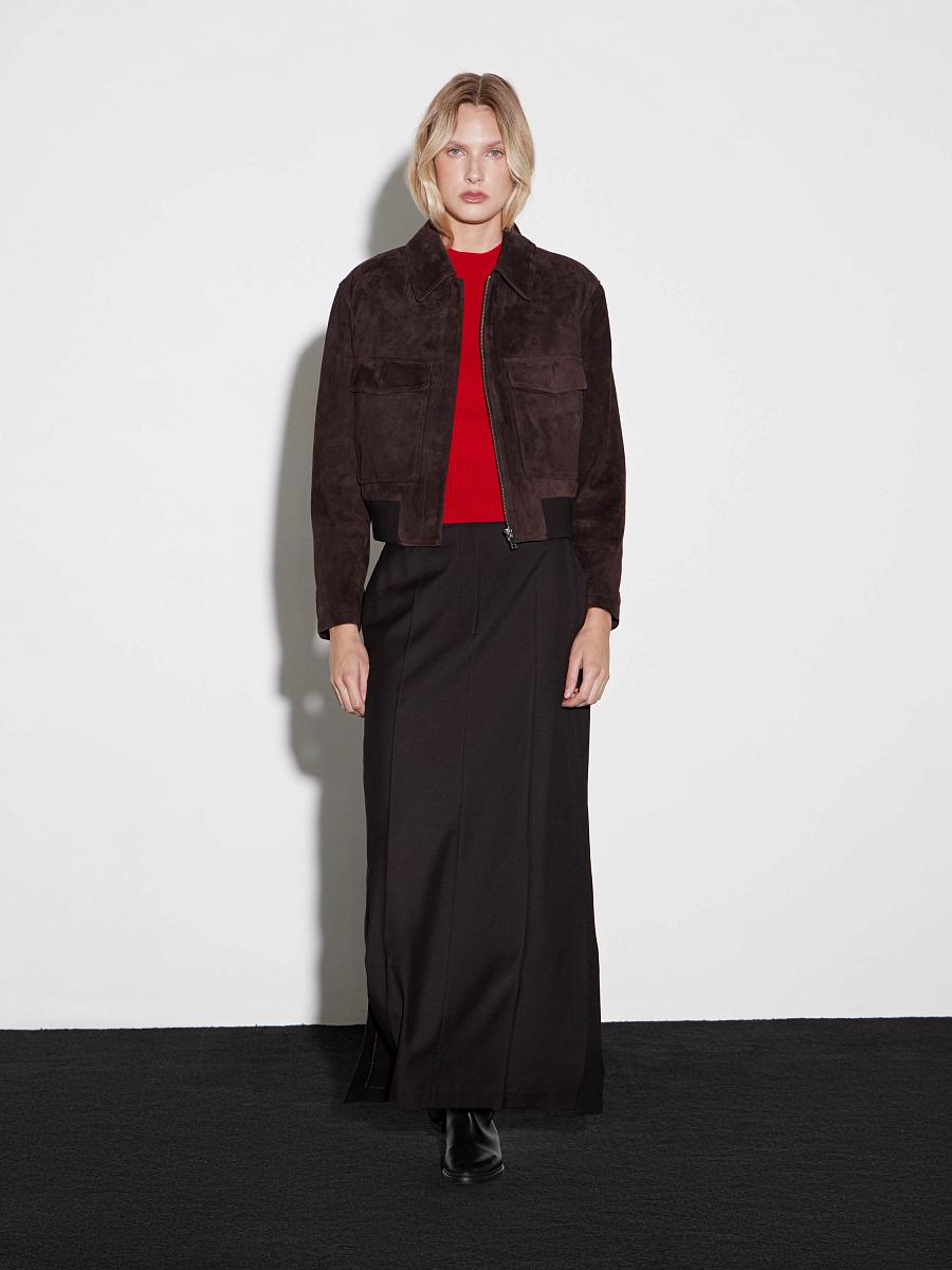 LWWN-355001 Кожаная куртка (темно-коричневый, M)