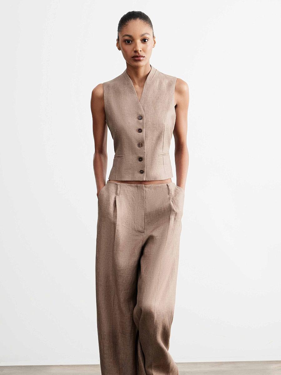 LWWA-155022 Жилетка (коричневый, XS)