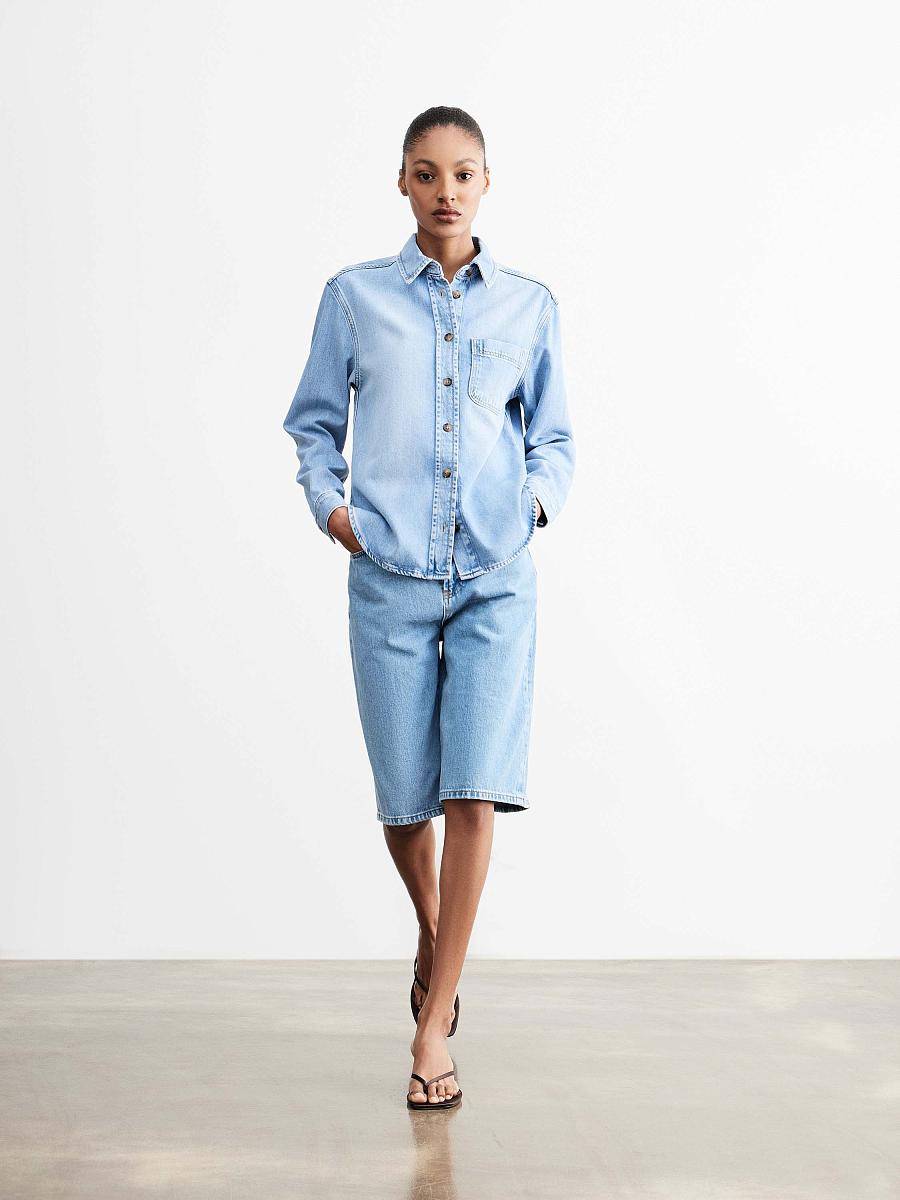 LWWA-855001 Джинсовая рубашка (голубой, XS)