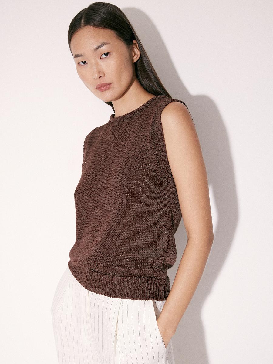 LWWA-076029 Топ трикотажный (коричневый, S)