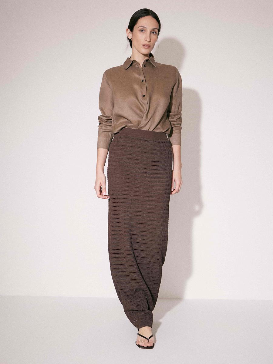 LWWA-816002 Юбка трикотажная (коричневый, S)