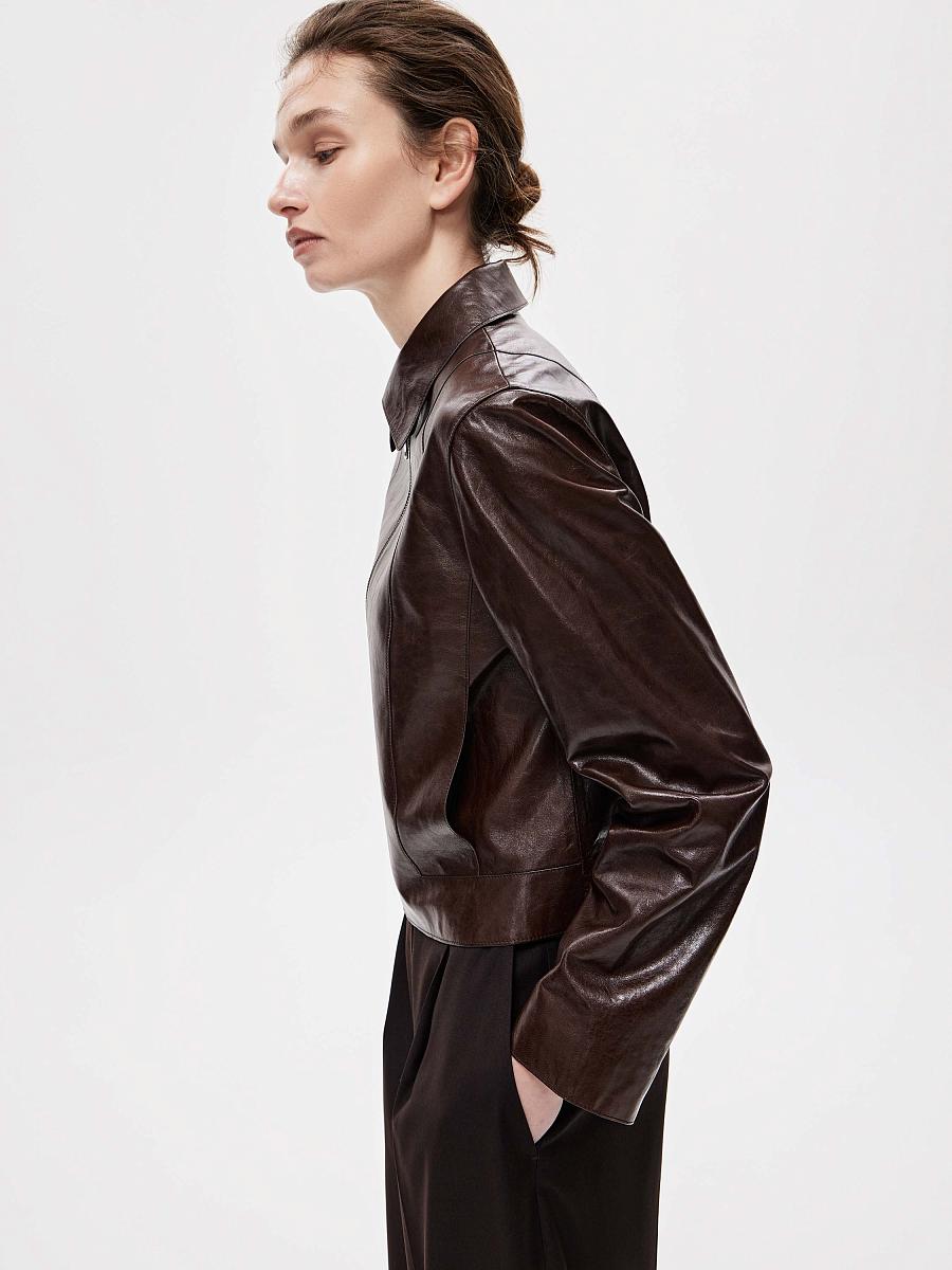 LWWA-356001 Куртка кожаная (темно-коричневый, S)