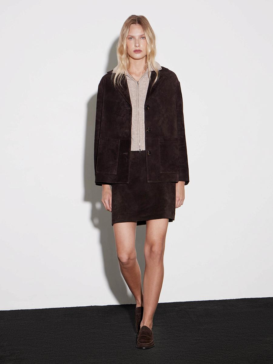 LWWN-415002 Юбка кожаная (темно-коричневый, M)